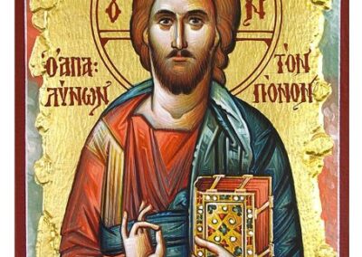 [1086] [30Χ22] ΧΡΙΣΤΟΣ, Ο ΑΠΑΛΥΝΩΝ ΤΟΝ ΠΟΝΟΝ, ΣΕ ΚΑΘΑΡΟ ΦΥΛΛΟ ΧΡΥΣΟΥ